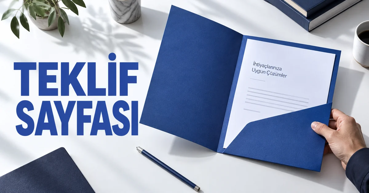 Açık mavi teklif dosyası; Teklif sayfası başlığı
